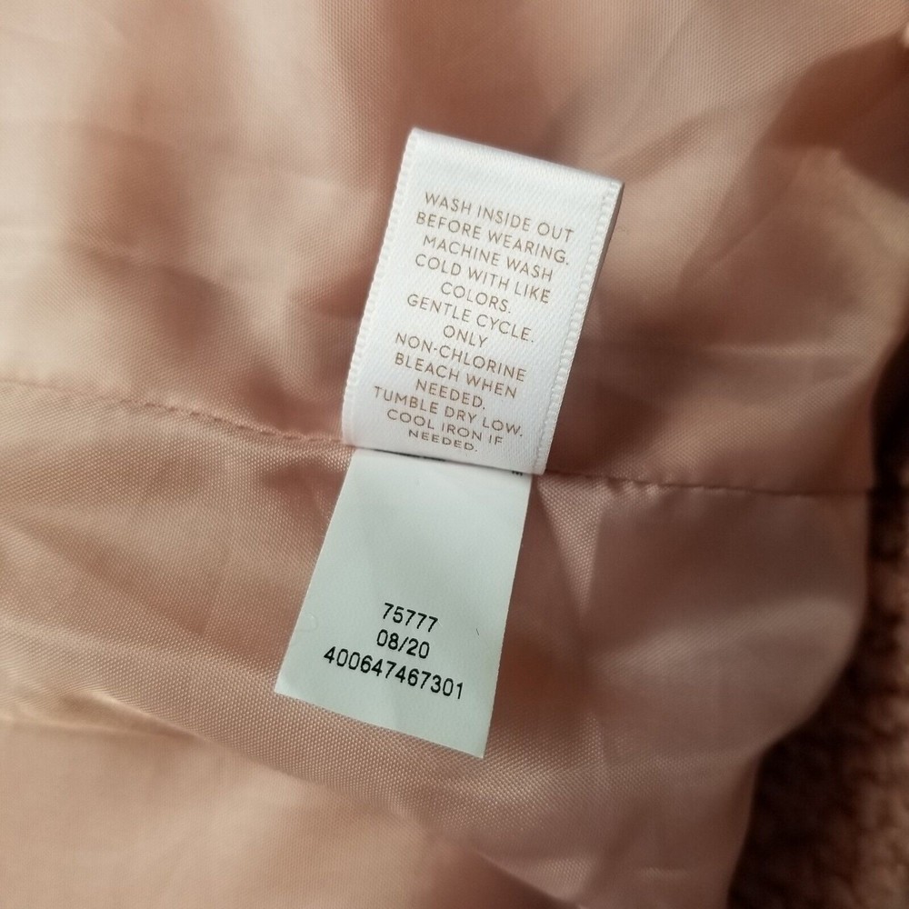 LC Lauren Conrad Sherpa Teddy Snap Jacket Women M Blush Pink Fully Lined Pockets - Picture 9 of 16
